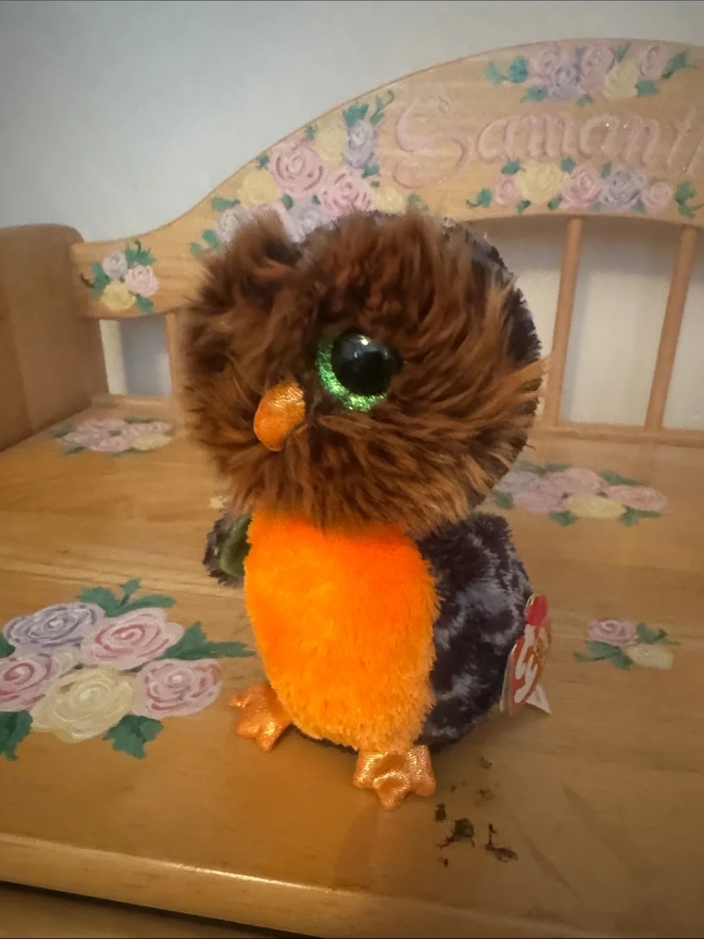 TY Plush Small Pet Owl - Orange & Brown Plush Toy